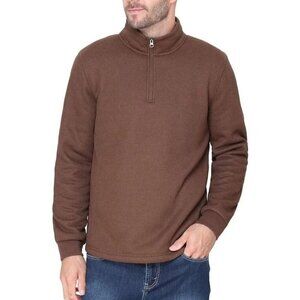 NWOT B.C. Clothing Men's M Heritage Quarter-Zip Waffle Sweatshirt Lined